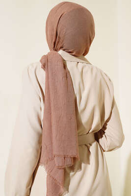 Organik Bambu Kraş Şal Vizon -50 - Thumbnail