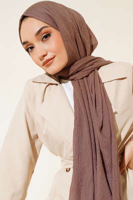 Organik Bambu Kraş Şal Soft Kahve -50 - Thumbnail