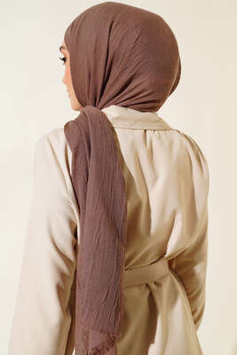 Organik Bambu Kraş Şal Soft Kahve -50 - Thumbnail