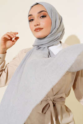 Organik Bambu Kraş Şal Gri - Thumbnail