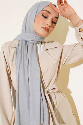 Organik Bambu Kraş Şal Gri - Thumbnail