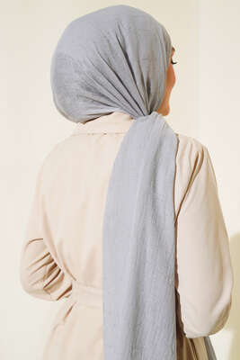 Organik Bambu Kraş Şal Gri - Thumbnail