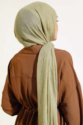 Organik Bambu Kraş Şal Çağla Yeşili - Thumbnail