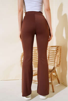 İnce Fitilli İspanyol Pantolon Kahve - Thumbnail