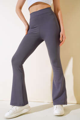 İnce Fitilli İspanyol Pantolon Kayrak Grisi - Thumbnail