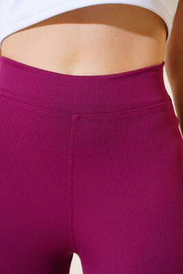 İnce Fitilli İspanyol Pantolon Menekşe - Thumbnail