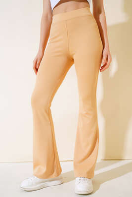 İnce Fitilli İspanyol Pantolon Safran - Thumbnail