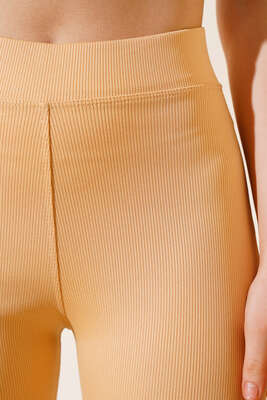 İnce Fitilli İspanyol Pantolon Safran - Thumbnail