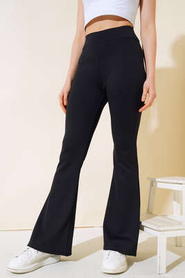 İnce Fitilli İspanyol Pantolon Siyah - Thumbnail