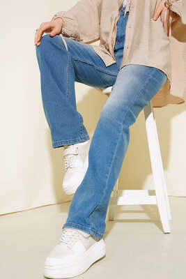 Uzun Kot Pantolon Açık Mavi - Thumbnail