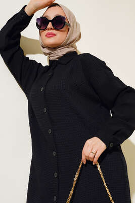 Kareli İkili Takım Siyah - Thumbnail