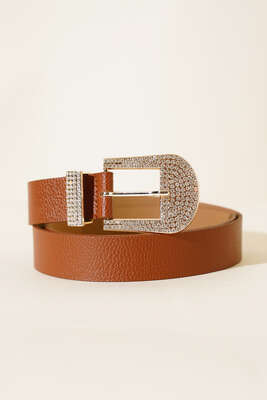 Pazarium - Taş Süslemeli Kemer Taba