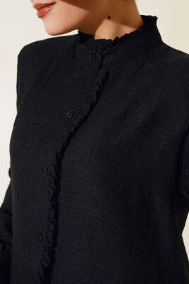 Fırfır Detaylı Tunik Siyah - Thumbnail