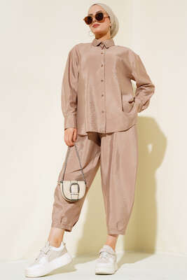 Pilise Detaylı İkili Takım Latte - Thumbnail