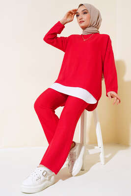 Garnili İkili Takım Kırmızı - Thumbnail