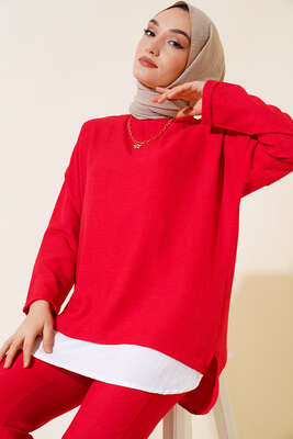 Garnili İkili Takım Kırmızı - Thumbnail