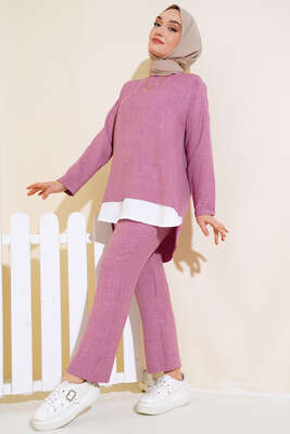 Garnili İkili Takım Gül Kurusu - Thumbnail