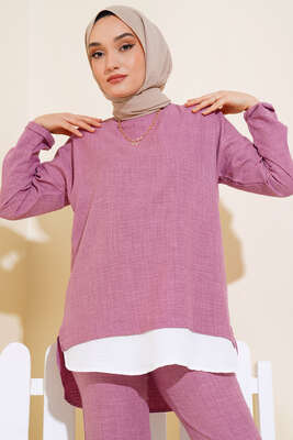 Garnili İkili Takım Gül Kurusu - Thumbnail