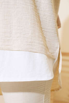 Garnili İkili Takım Bej - Thumbnail