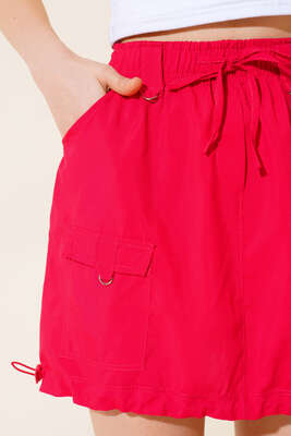 Cepli Paraşüt Etek Bordo - Thumbnail