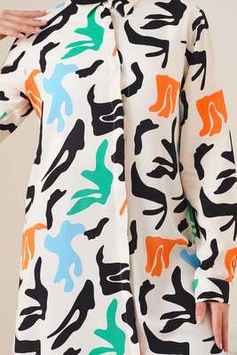 Hareketli Desen Serisi Gömlek İndigo - Thumbnail