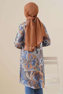 Hareketli Desen Serisi Gömlek Latte - Thumbnail