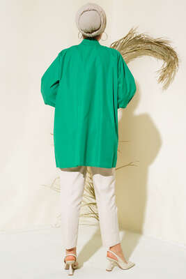 Katlı Tunik Yeşil - Thumbnail