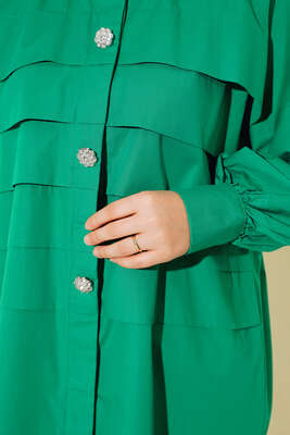 Katlı Tunik Yeşil - Thumbnail