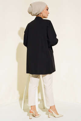 Katlı Tunik Siyah - Thumbnail