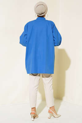 Katlı Tunik Saks - Thumbnail