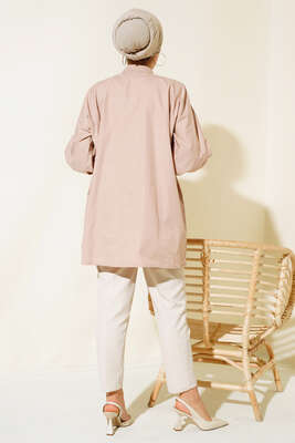 Katlı Tunik Bej - Thumbnail