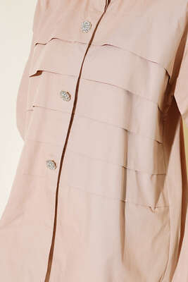 Katlı Tunik Bej - Thumbnail