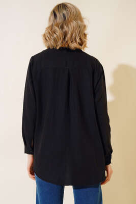 Tek Cepli Salaş Gömlek Siyah - Thumbnail