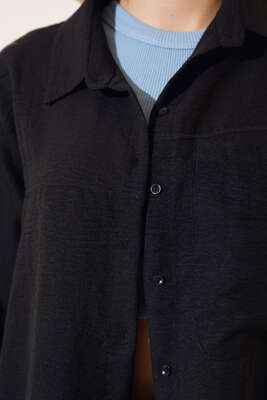 Tek Cepli Salaş Gömlek Siyah - Thumbnail