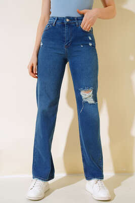 Palazzo Lazerli Kot Pantolon Mavi - Thumbnail