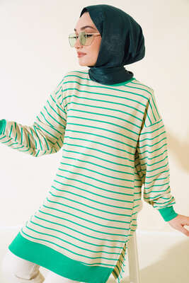 Kol Bilekleri Ribanalı Çizgili Tunik Benetton - Thumbnail