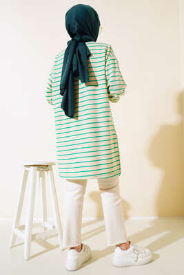 Kol Bilekleri Ribanalı Çizgili Tunik Benetton - Thumbnail