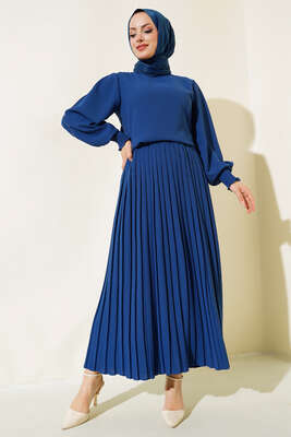 Pazarium - Kol Yanı Taşlı Krep Takım İndigo 