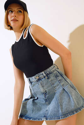 Kaşkorse Bluz Siyah - Thumbnail