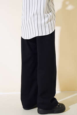 Uzun Salaş Pantolon Siyah - Thumbnail