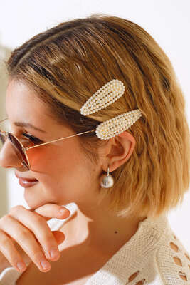 Pazarium - İncili Çıt Çıt Toka Gold