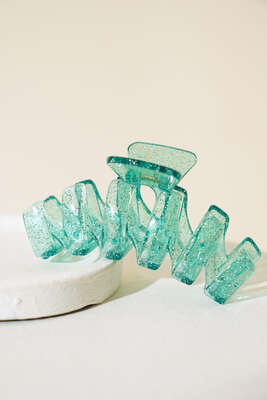 Parlak Zikzak Mandal Toka Yeşil - Thumbnail