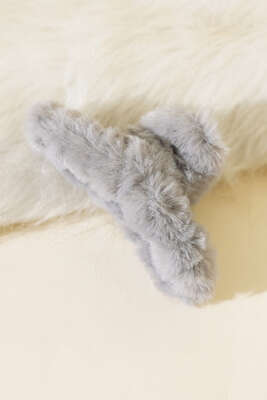 Peluş Mandal Toka Gri - Thumbnail