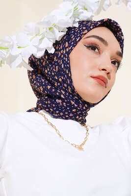 Desenli Mio Eşarp Mürdüm - Thumbnail