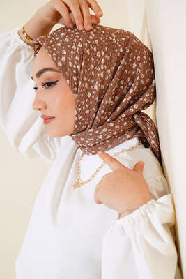 Desenli Mio Eşarp Toprak - Thumbnail