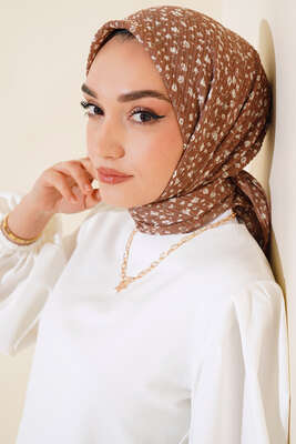 Desenli Mio Eşarp Toprak - Thumbnail