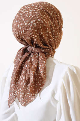 Desenli Mio Eşarp Toprak - Thumbnail