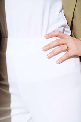 Dabıl İspanyol Paça Pantolon Ekru - Thumbnail