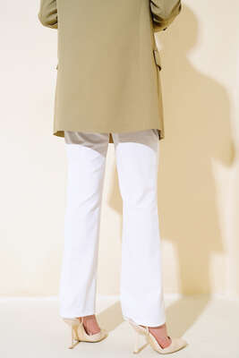 Dabıl İspanyol Paça Pantolon Ekru - Thumbnail