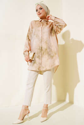 Batik Desenli Tunik Bej - Thumbnail